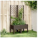 vidaXL Vrtna sadilica s rešetkom smeđa 80 x 40 x 142 cm PP Cijene