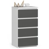 AKORD Cl4 Komoda, 4 Predali, Bela/Siva, (5000332108) | Shoptok.si