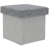 Mhome Zložljiv tabure s pokrovom 25x25xh25cm / siv / poliester, mdf, (5000199773) Cene
