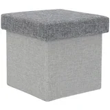 Zložljiv tabure s pokrovom 25x25xh25cm / siv / poliester, mdf, (5000199773)