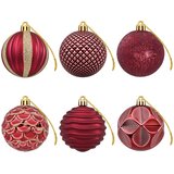  Set božićnih kuglica 36 kom. Vinska crvena 6 cm Polistiren | shoptok.hr