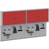  6-dijelni set ormar s alatima i panel za pribor zidna montaža crveni metal | shoptok.hr