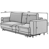 ELTAP Bež baršunasti sklopiva/s prostorom za odlaganje sofa 260 cm Dalia – | shoptok.hr