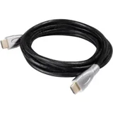 HDMI kabel HDMI-A vtič, HDMI-A vtič 1 m črna, srebrna CAC-1311 4K UHD, zaščita iz folije, UL-certificirano, primeren za obojestranski priključe, (20416007)