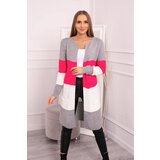 Kesi Cardigan sweater on straps gray+raspberry | shoptok.hr