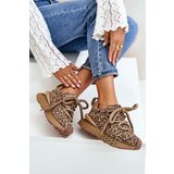 Boto Women's Suede Sneakers On Platform With Thick Lacing Leopard Artiker | shoptok.hr