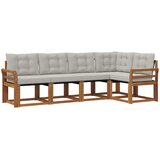  Set vanjskih sofa 5 kom. Prirodna i svijetlo siva Smeđa 249 x 130,5 x 73 cm | Shoptok.si