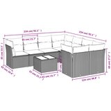  9-dijelni set vrtnih sofa s jastucima bež od poliratana | shoptok.hr