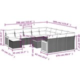  13-dijelni set vrtnih sofa s jastucima poliratan Bež | shoptok.hr