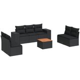 Maison Chic Seti vrtnega pohištva - Vrtna garnitura - Vrtni pohištvo set 8-delna z blazinami črn poli ratan, (21799103) | Shoptok.si