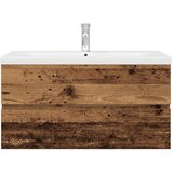  Ormarić za sudoper ugradbenim umivaonikom i slavinom Staro drvo Smeđa 90 x 38.5 x 45 cm | Shoptok.si