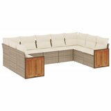  The Living Store Vrtna sedežna garnitura 9-delna z blazinami siv poli ratan - Vrtna Sedežna Garniture, (21453029) | Shoptok.si