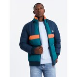 Ombre Men's sporty colorful retro jacket - navy blue and orange | Eponuda.ba