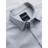 Ombre Elegant men's oxford shirt with embroidery and pocket - light grey | Eponuda.ba