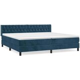  Krevet s oprugama i madracem tamnoplavi 200x200 cm baršunasti | shoptok.hr