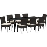  Vrtni set za objed 9 kom. Crna Čelik s prahom premazan | shoptok.hr