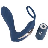 You2Toys Prostate Plug - radio analni vibrator s prstenom za penis (plavi) | shoptok.hr