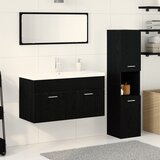 vidaXL Set namještaja za kupaonicu Set od 3 Crni hrast Konstruirano drvo | shoptok.hr
