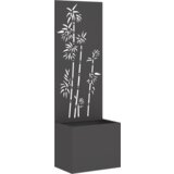 vidaXL Vrtni Sadič s Dekorativnom Pločom Crna 50 x 140 cm | shoptok.hr