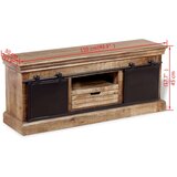 TV Ormarić s 2 Klizna Vrata Masivno Mango Drvo 110x30x45 cm | shoptok.hr