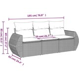vidaXL 3-dijelni set vrtnih sofa s jastucima smeđi od poliratana | shoptok.hr