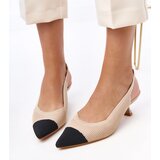 Gemre Beige Fabric Low Heel Pumps Cassie | ePonuda.com