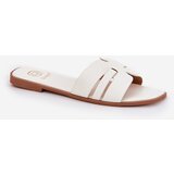 Boto Women's Flat Heeled Sandals With Cutouts Eco Leather White Ecapus | Shoptok.si