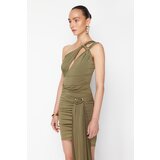 Trendyol X Zeynep Tosun Khaki Window Detailed Knitted Snake Accessory Bodysuit | shoptok.hr