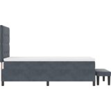 vidaXL Box Spring postelja z ležiščem in klopjo temno siva 80x200 cm žamet | Shoptok.si