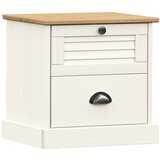 The Living Store Nočna omarica VIGO bela 42x35x42 cm trdna borovina - Nočna Omarica, (21420893) | Shoptok.si