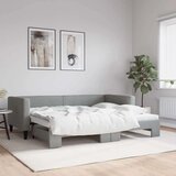 vidaXL Izvlečna dnevna postelja svetlo siva 90x200 cm blago | Shoptok.si