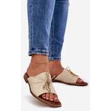 Zazoo 2659 Leather Women's Slippers Beige | Shoptok.si