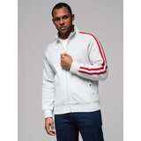 Ombre Men's sweatshirt with high collar and stripes - grey melange | Shoptok.si