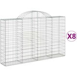 Lučne gabionske košare 8 kom 200x30x120/140cm pocinčano željezo | shoptok.hr