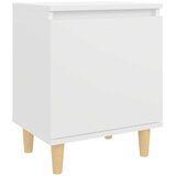 vidaXL Nočna omarica z lesenimi nogami bela 40x30x50 cm | Shoptok.si
