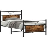 vidaXL Posteljni okvir brez vzmetnice hrast 100x200 cm inženirski les | Shoptok.si