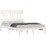  Posteljni okvir bel iz trdnega lesa 200x200 cm, (20646018) | Shoptok.si