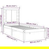  Okvir za krevet od masivnog drva crni 75 x 190 cm 2FT6 mali | shoptok.hr