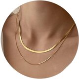 Generic 14K pozlačena/srebrna ogrlica s kačjo verigo, ogrlica z ribjo kostjo, zlata ogrlica z ogrlico, darilo za ženske, dekleta, nakit, (21075499) Cene