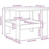  Klubska miza Sonoma hrast 57 x 55 x 45 cm Konstruiran les, (5000120271) | Shoptok.si