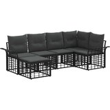  Set vanjskih sofa s jastukom 6 pcs Crna i tamno siva Poliester | shoptok.hr