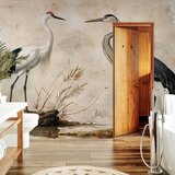  Foto tapeta - Birds from an old engraving - vintage-style illustration depicting a heron and a crane 500x350 Vodootporna | shoptok.hr