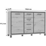 MID.YOU Komoda Trondheim, Barva Hrasta, Črna | Shoptok.si