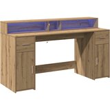  Radni stol s LED svjetlima 160x55x91 cm konstruirano drvo | Eponuda.ba