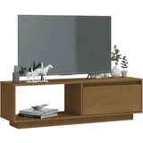 vidaXL TV omarica medeno rjava 110x30x33,5 cm trdna borovina | Shoptok.si