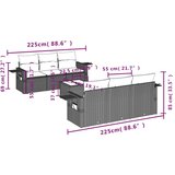  7-dijelni set vrtnih sofa od poliratana s jastucima smeđi | shoptok.hr