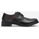 Resti Openwork black women's eco leather half shoes Azedvo- Footwear | Shoptok.si