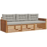  Set vanjskih sofa 3 kom. Prirodna i svijetlo siva | shoptok.hr