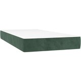 vidaXL Krevet box spring s madracem LED tamnozeleni 90x190 cm baršun | shoptok.hr