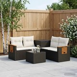  Set sofe 6 kom. Crna i krem-bijela Poli Rattan i čelik | shoptok.hr
